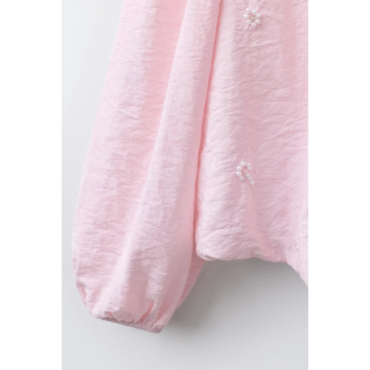 АТЛАСНАЯ БЛУЗКА С ЖЕМЧУГОМ