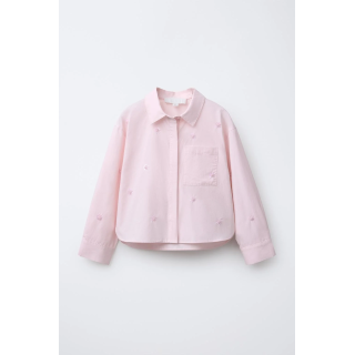 РУБАШКА С ЦВЕТАМИ И БУСИНАМИ