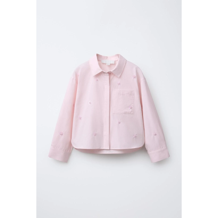 РУБАШКА С ЦВЕТАМИ И БУСИНАМИ