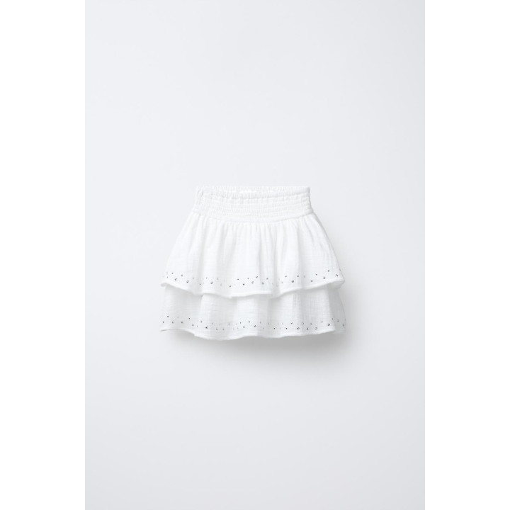 ЮБКА-ШОРТЫ С ВОЛАНАМИ И ЗАКЛЕПКАМИ