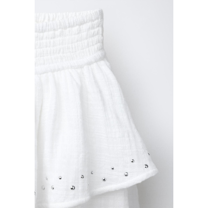 ЮБКА-ШОРТЫ С ВОЛАНАМИ И ЗАКЛЕПКАМИ