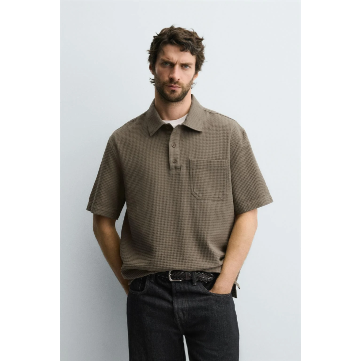 Поло с структурным узором