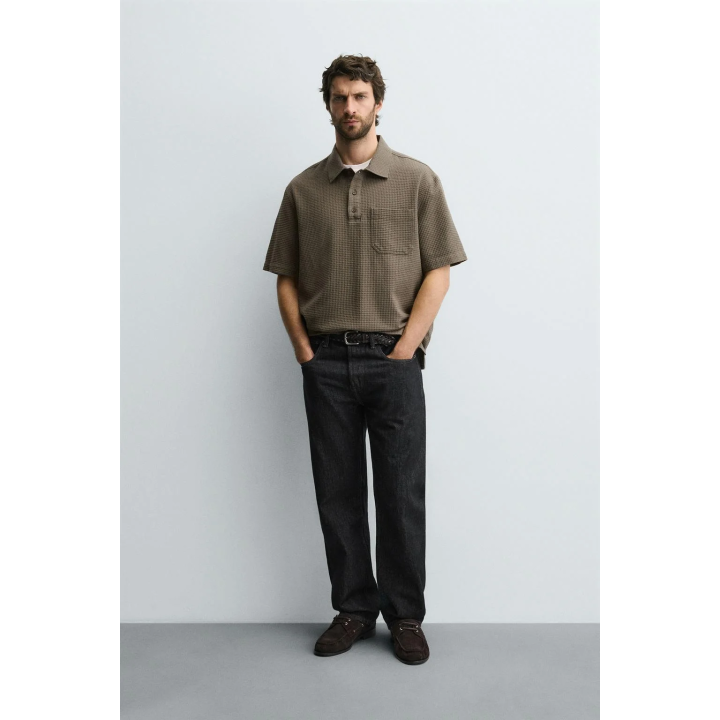 Поло с структурным узором