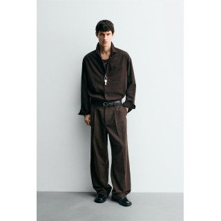 БРЮКИ С ЗАЩИПАМИ И ПУГОВИЦАМИ