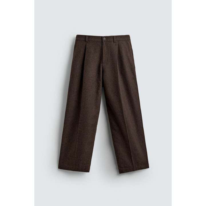 БРЮКИ С ЗАЩИПАМИ И ПУГОВИЦАМИ