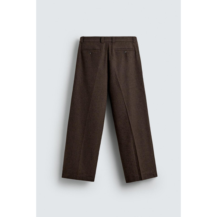 БРЮКИ С ЗАЩИПАМИ И ПУГОВИЦАМИ