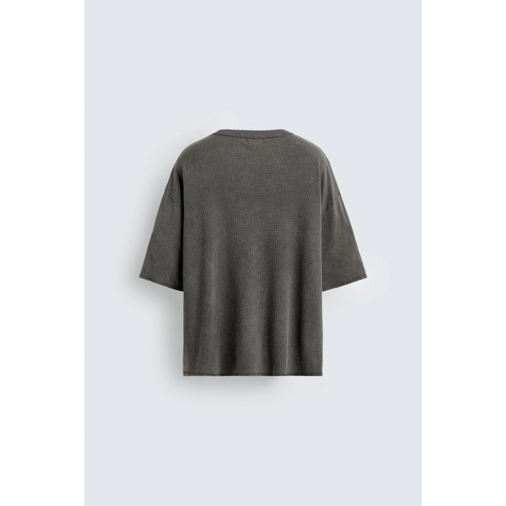 Трикотажная футболка в полоску с эффектом потертости