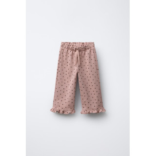 БРЮКИ ИЗ МЯГКОЙ ТКАНИ С ПРИНТОМ И ОБОРОЧКОЙ