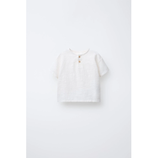 Футболка с застежкой henley и комбинированной текстурой