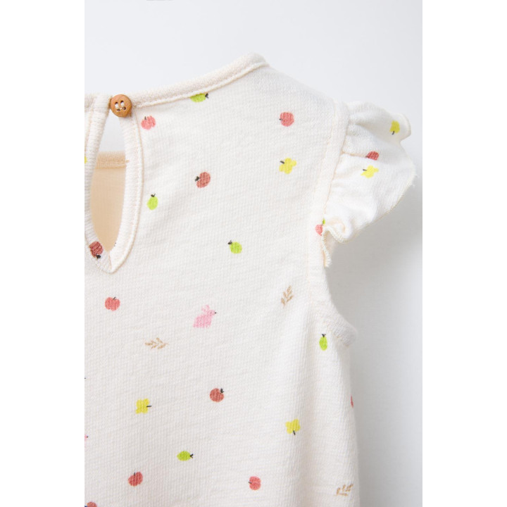 Комбинезон с оборками и фруктовым принтом