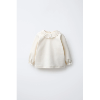 ТЕПЛЫЙ ЛОНГСЛИВ С ВЫШИТЫМ ВОРОТНИКОМ