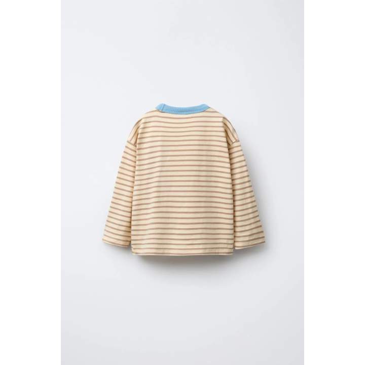 ЛОНГСЛИВ В ПОЛОСКУ С НАШИВКОЙ «ЯБЛОКО»