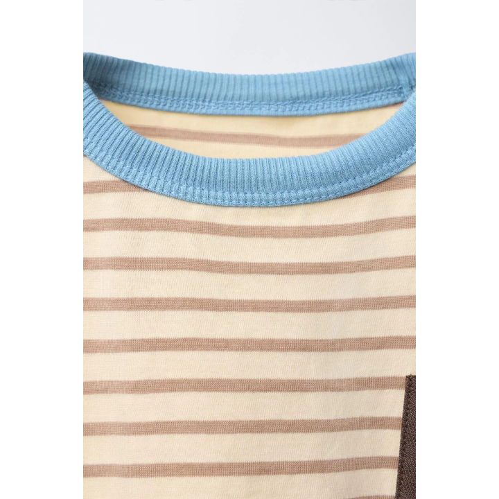 ЛОНГСЛИВ В ПОЛОСКУ С НАШИВКОЙ «ЯБЛОКО»