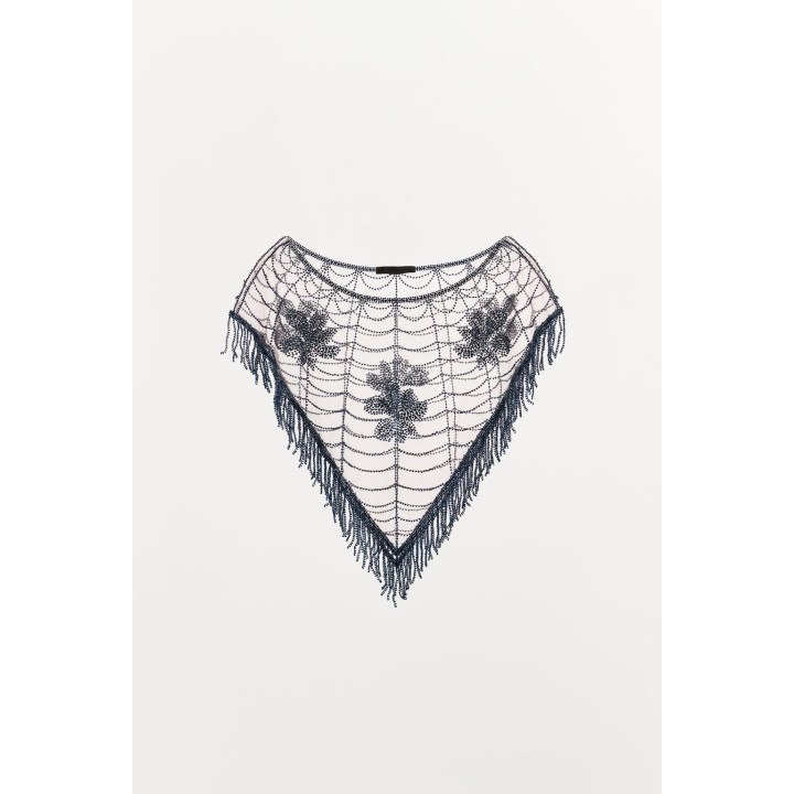 НАКИДКА С ВЫШИВКОЙ И БУСИНАМИ