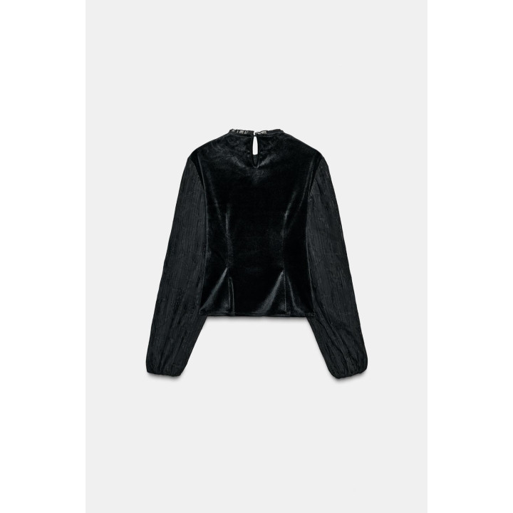 БАРХАТНЫЙ ТОП С ВЫШИВКОЙ