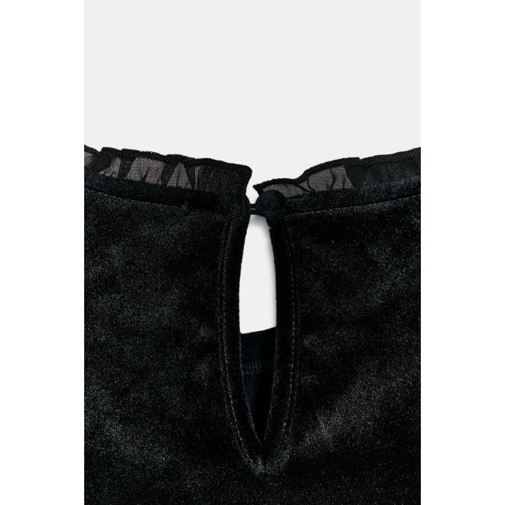 БАРХАТНЫЙ ТОП С ВЫШИВКОЙ