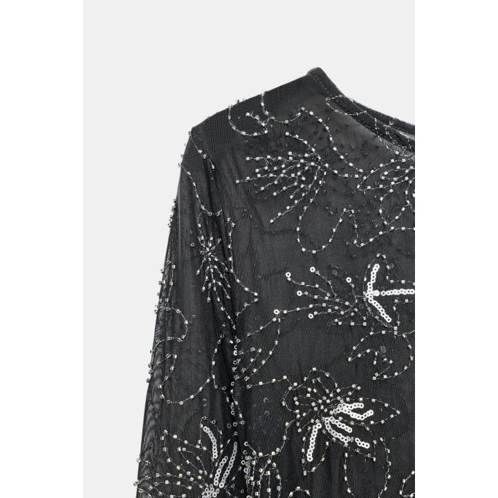 ТОП ИЗ ТЮЛЯ СО СБОРКАМИ, ВЫШИВКОЙ И БУСИНАМИ