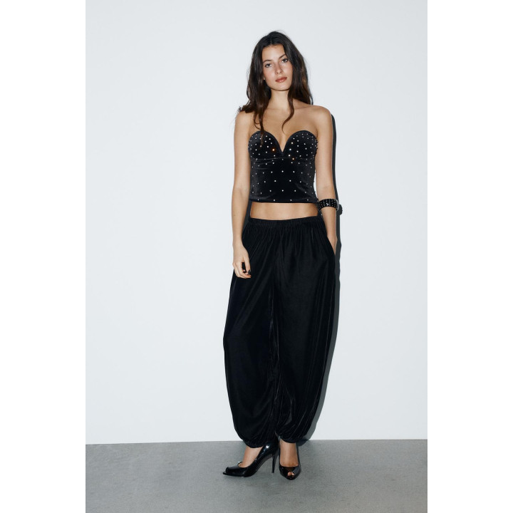 БАРХАТНЫЙ ТОП С БЛЕСТКАМИ