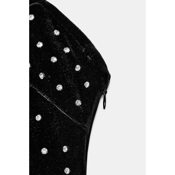 БАРХАТНЫЙ ТОП С БЛЕСТКАМИ