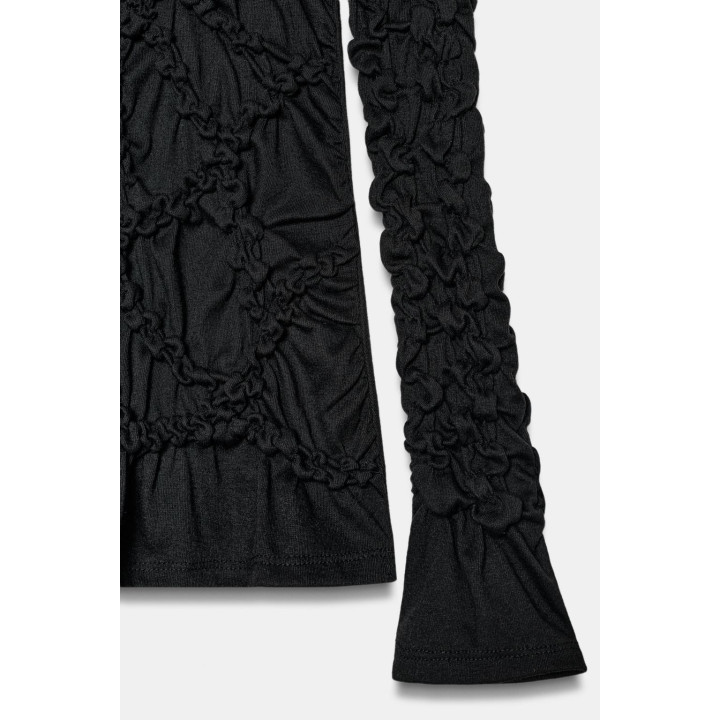 ТОП С ВЫСОКИМ ВОРОТНИКОМ И ДЛИННЫМИ РУКАВАМИ