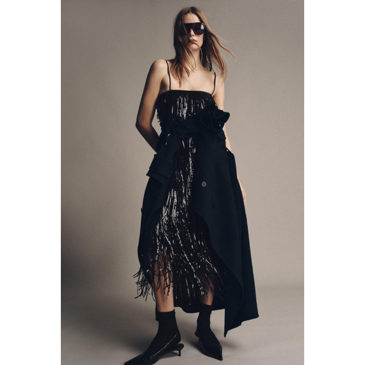 ПЛАТЬЕ МИДИ С ПАЙЕТКАМИ И БАХРОМОЙ — ZW COLLECTION LIMITED EDITION