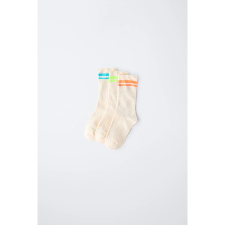 Набор из трех длинных носков в полоску