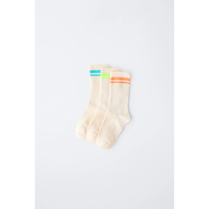 Набор из трех длинных носков в полоску