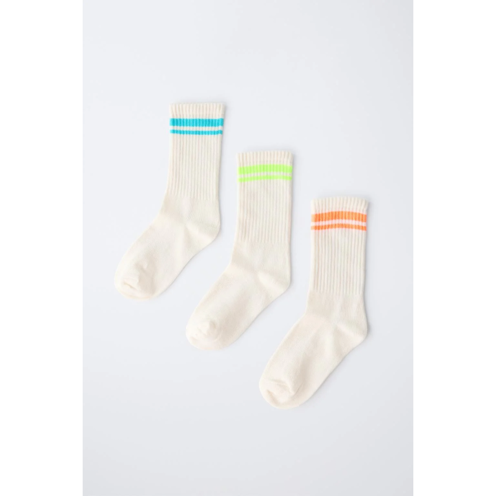 Набор из трех длинных носков в полоску