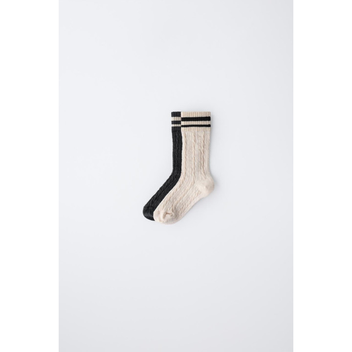 Набор из двух пар полосатых длинных носков