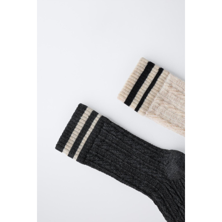 Набор из двух пар полосатых длинных носков