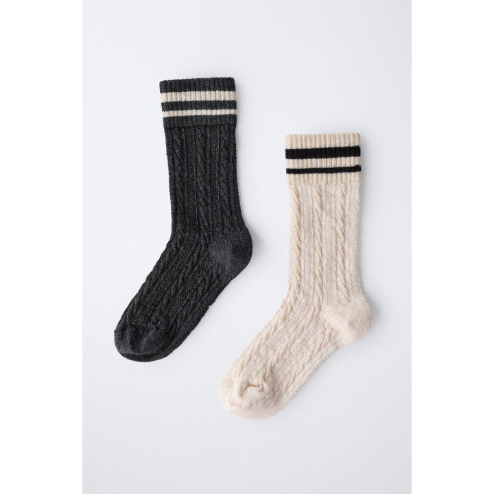 Набор из двух пар полосатых длинных носков