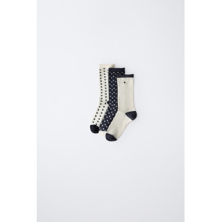 НАБОР ИЗ ТРЕХ ПАР НОСКОВ С СЕРДЕЧКАМИ И ГОРОШКОМ