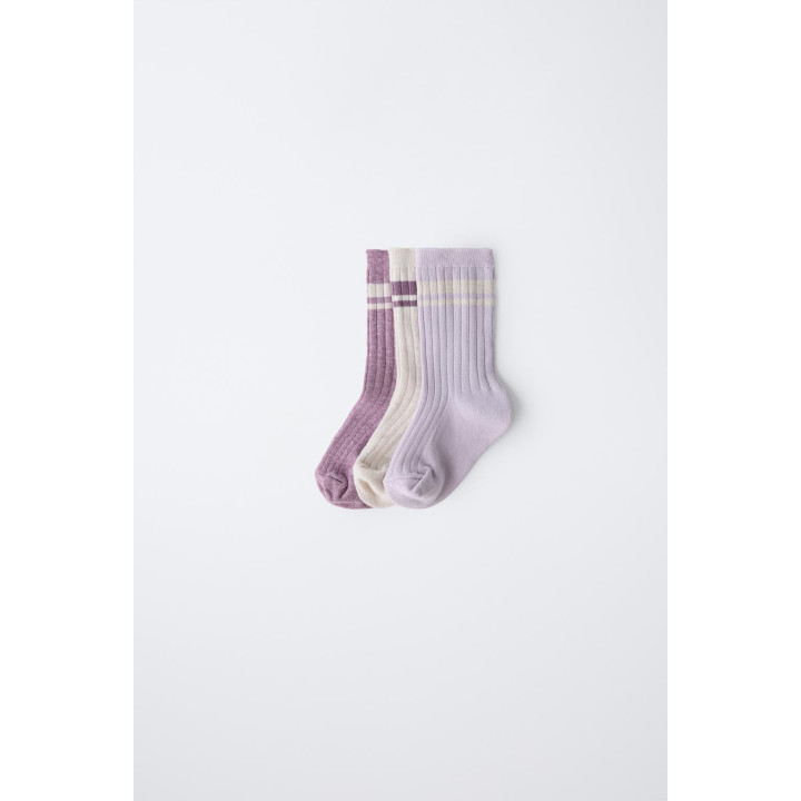 Набор из 3 пар полосатых длинных носков