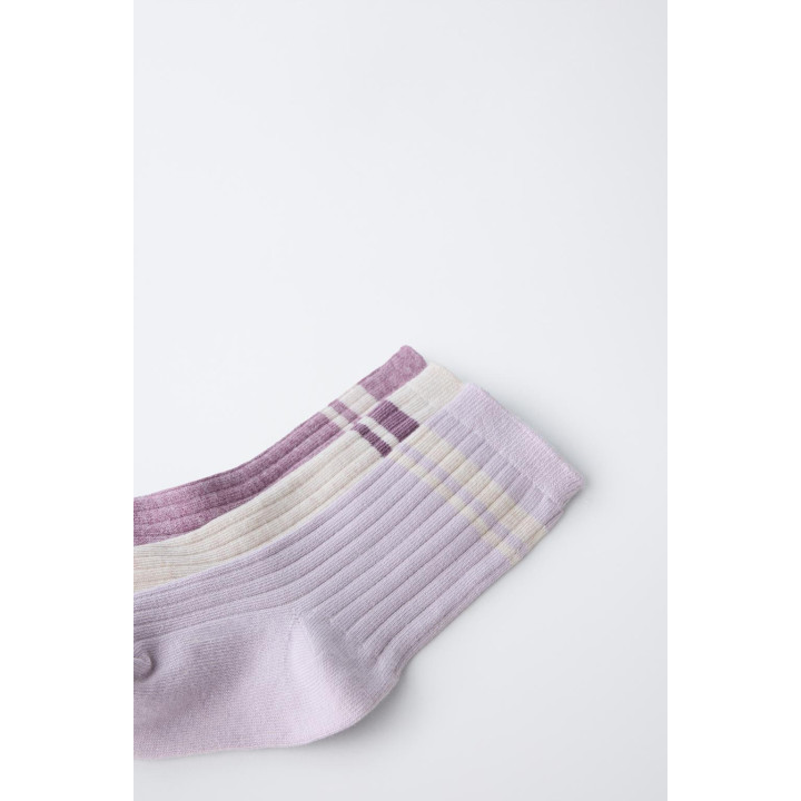 Набор из 3 пар полосатых длинных носков