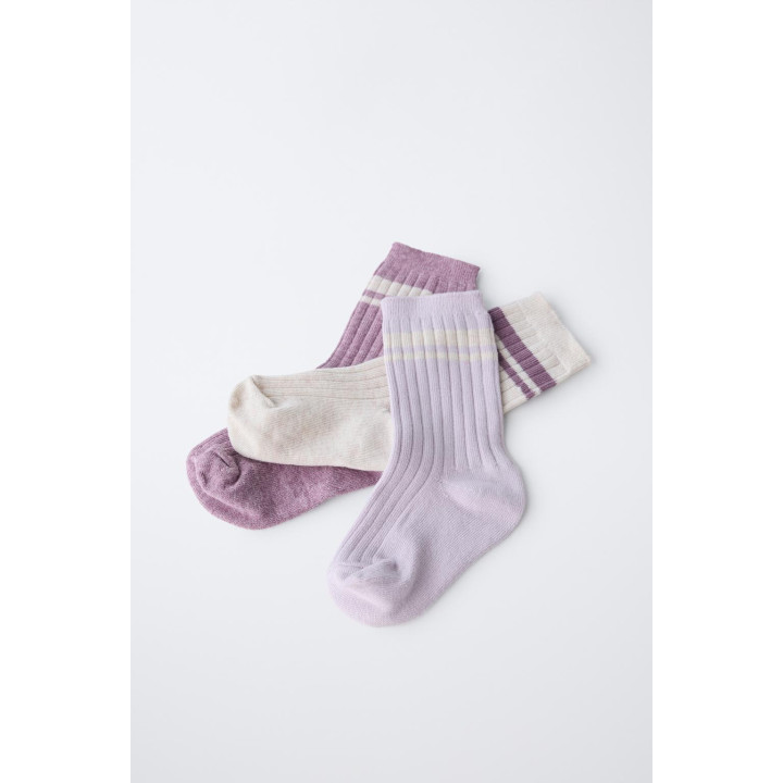 Набор из 3 пар полосатых длинных носков