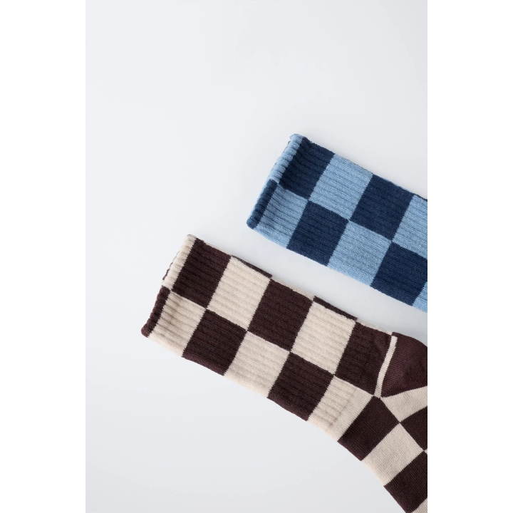 Носки в клетку, упаковка из 2 штук