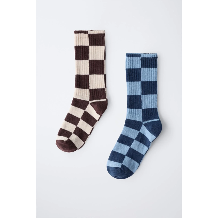 Носки в клетку, упаковка из 2 штук