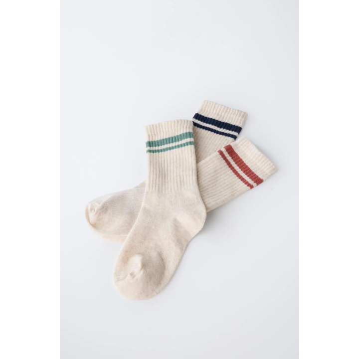 Набор из 3 пар полосатых длинных носков