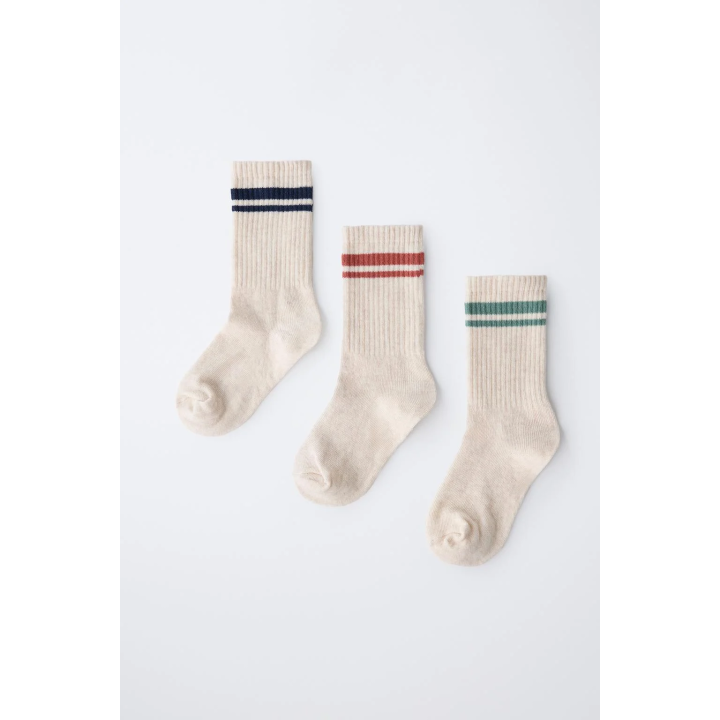 Набор из 3 пар полосатых длинных носков