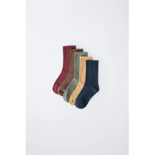 НАБОР ИЗ ПЯТИ ПАР ОДНОТОННЫХ ДЛИННЫХ НОСКОВ