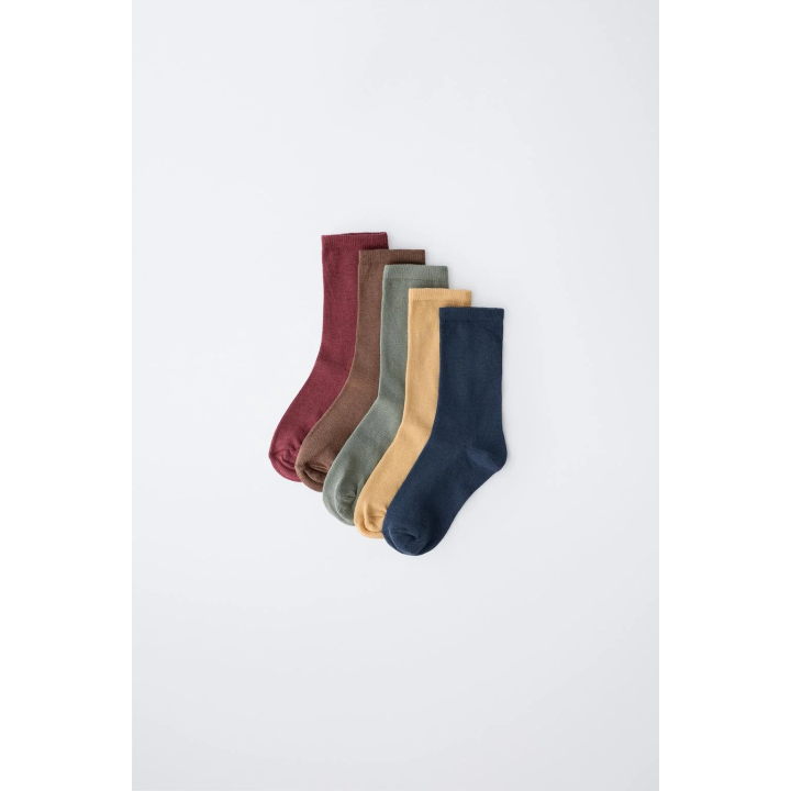 НАБОР ИЗ ПЯТИ ПАР ОДНОТОННЫХ ДЛИННЫХ НОСКОВ