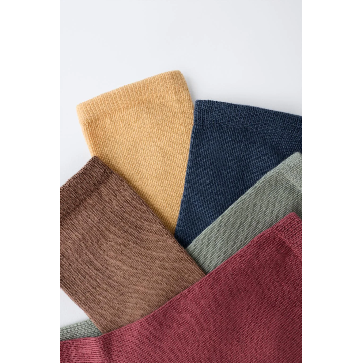 НАБОР ИЗ ПЯТИ ПАР ОДНОТОННЫХ ДЛИННЫХ НОСКОВ