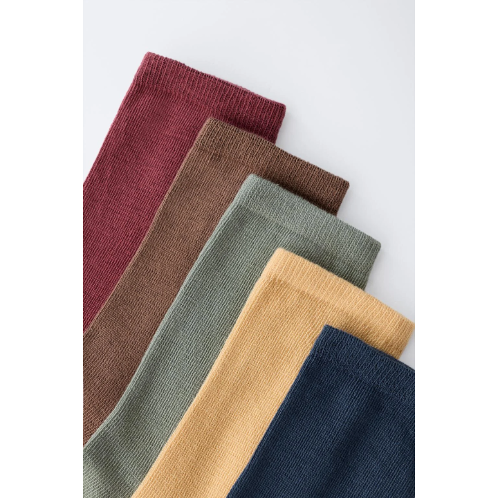 НАБОР ИЗ ПЯТИ ПАР ОДНОТОННЫХ ДЛИННЫХ НОСКОВ