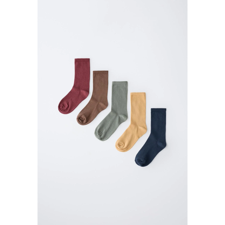 НАБОР ИЗ ПЯТИ ПАР ОДНОТОННЫХ ДЛИННЫХ НОСКОВ