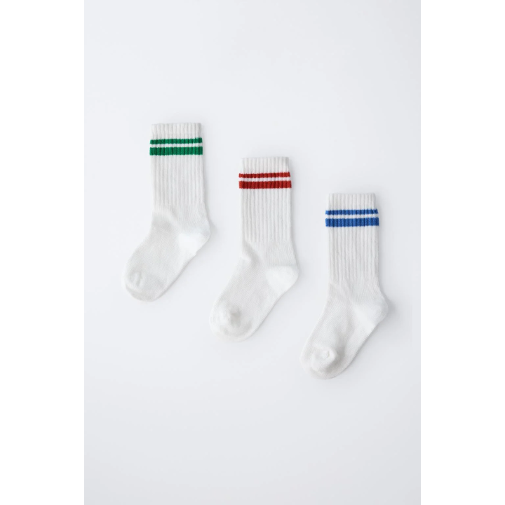 Набор из 3 пар полосатых длинных носков