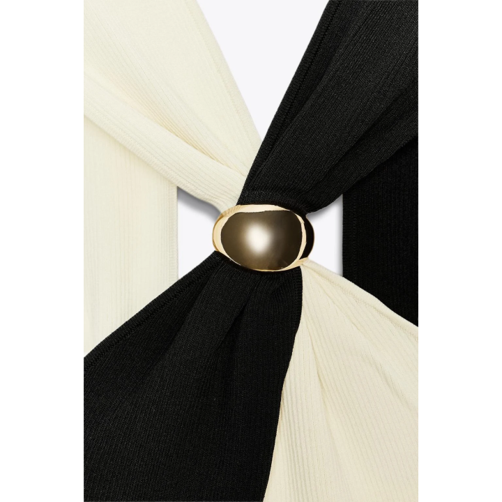 ТРИКОТАЖНЫЙ ТОП ХАЛТЕР С ОТДЕЛКОЙ