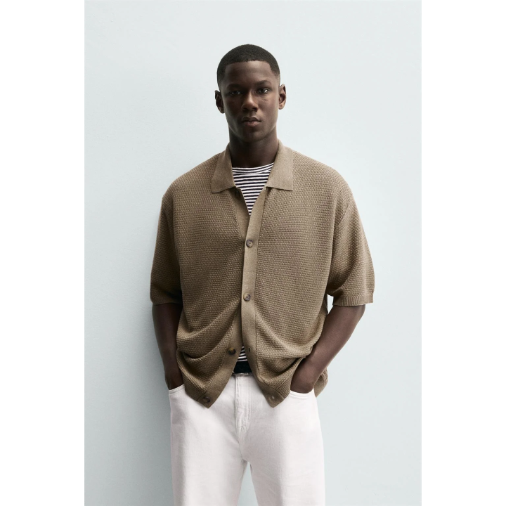 РУБАШКА ИЗ ТКАНЕВОГО ТРИКОТАЖА