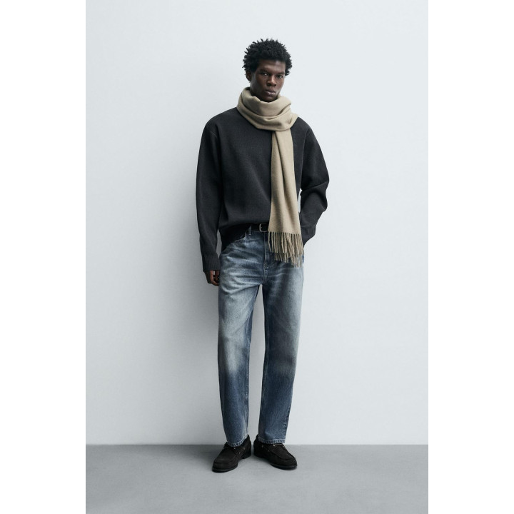 СВИТЕР ИЗ ШЕНИЛЛОВОЙ ТКАНИ С РЕЛЬЕФНЫМ УЗОРОМ