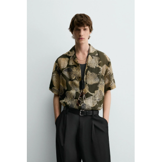 РУБАШКА ИЗ 100% РАМИ С ПРИНТОМ «КЛУБНИКА»