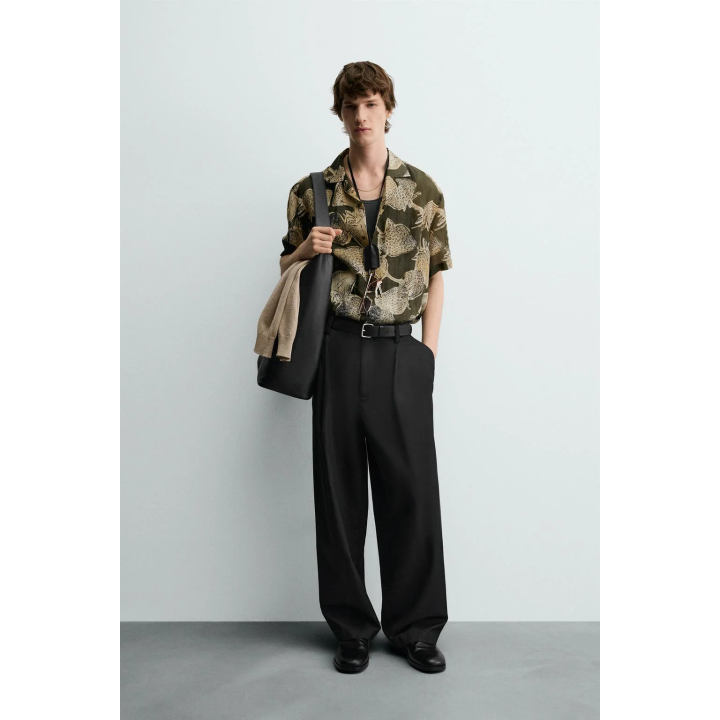 РУБАШКА ИЗ 100% РАМИ С ПРИНТОМ «КЛУБНИКА»